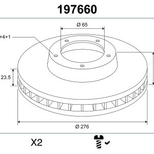 Disc frana VW GOLF SPORTSVAN VII (AM1, AN1) 1.6 benzina 110 cai VALEO 197660