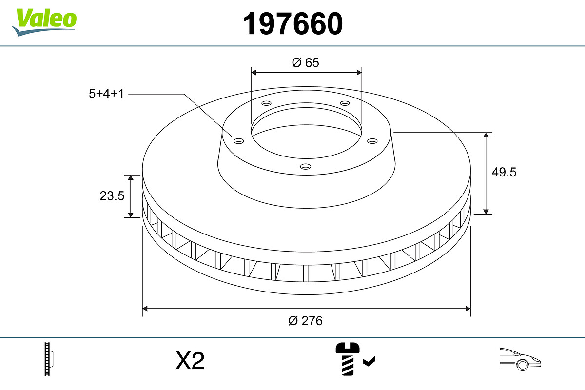 Disc frana VW GOLF SPORTSVAN VII (AM1, AN1) 1.0 TSI benzina 115 cai VALEO 197660