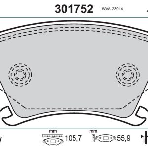 Placute frana VW GOLF VAN VI Variant (AJ5) 1.2 TSi benzina 105 cai VALEO 301752