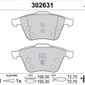 Placute frana VW GOLF VI (5K1) 1.6 TDI diesel 105 cai VALEO 302631