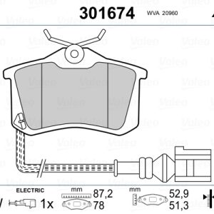 Placute frana VW GOLF VI Cabriolet (517) 1.2 TSI benzina 105 cai VALEO 301674