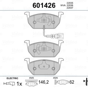Placute frana VW GOLF SPORTSVAN VII (AM1, AN1) 1.0 TSI benzina 115 cai VALEO 601426