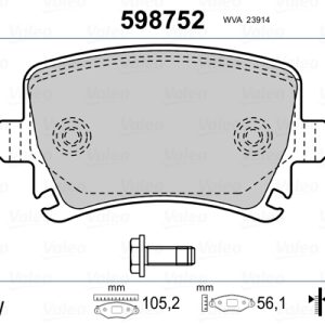 Placute frana VW GOLF VAN VI Variant (AJ5) 2.0 TDi diesel 140 cai VALEO 598752