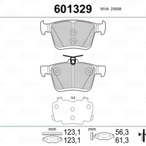 Placute frana VW GOLF VII (5G1, BQ1, BE1, BE2) 1.0 TSI benzina 115 cai VALEO 601329