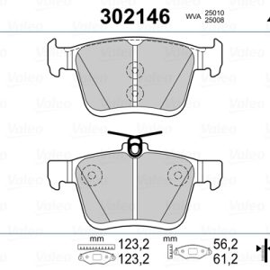 Placute frana VW GOLF ALLTRACK VII Variant (BA5, BV5) 1.6 TDI 4motion diesel 110 cai VALEO 302146