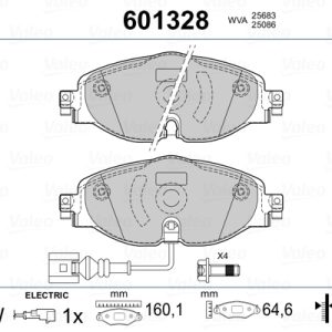 Placute frana VW GOLF VII (5G1, BQ1, BE1, BE2) 1.4 TSI benzina 140 cai VALEO 601328