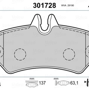 Placute frana VW CRAFTER 30-35 bus (2E_) 2.5 TDI diesel 109 cai VALEO 301728