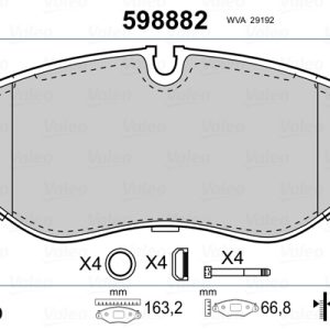Placute frana VW CRAFTER 30-50 platou / sasiu (2F_) 2.5 TDI diesel 109 cai VALEO 598882