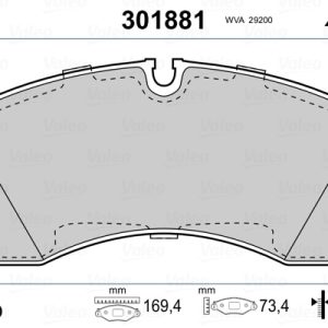 Placute frana VW CRAFTER 30-35 bus (2E_) 2.0 TDI diesel 136 cai VALEO 301881