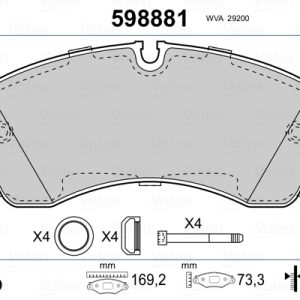 Placute frana VW CRAFTER 30-50 platou / sasiu (2F_) 2.0 TDI diesel 114 cai VALEO 598881