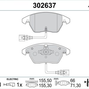 Placute frana VW GOLF VI (5K1) 2.0 GTi benzina 210 cai VALEO 302637