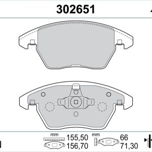 Placute frana VW GOLF VI (5K1) 2.0 GTi benzina 210 cai VALEO 302651