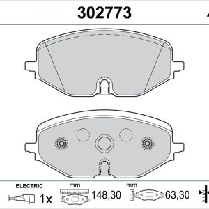 Placute frana VW CADDY CALIFORNIA V Camper (SBB, SBJ) 2.0 TDi BMT diesel 122 cai VALEO 302773