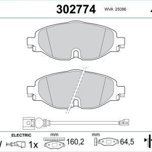 Placute frana VW GOLF VAN VII Variant (BA5) 1.6 TDi BlueMotion diesel 90 cai VALEO 302774