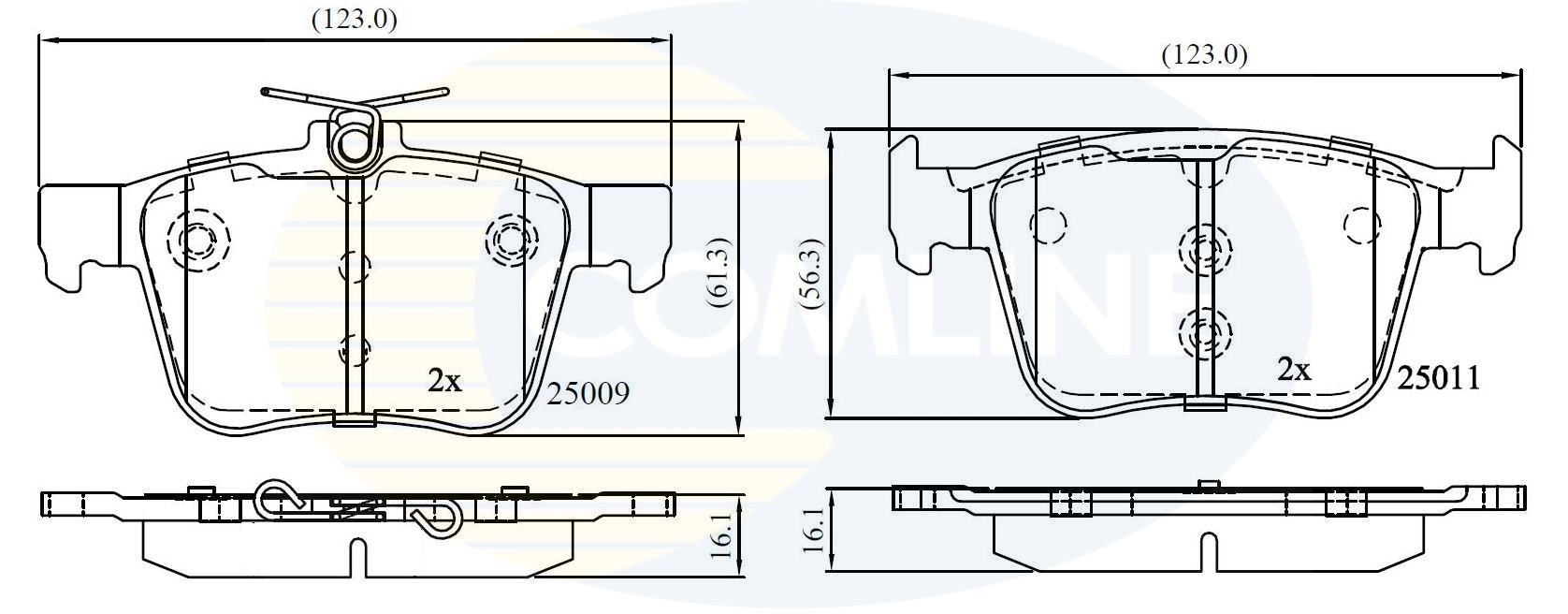Placute frana VW GOLF VII (5G1, BQ1, BE1, BE2) 2.0 R 4motion benzina 290 cai COMLINE CBP02157