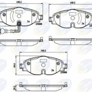 Placute frana VW CADDY ALLTRACK Autoutilitara/limuzina spatioasa (SAA) 1.6 TDI diesel 75 cai COMLINE CBP12158