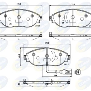 Placute frana VW GOLF VII (5G1, BQ1, BE1, BE2) 2.0 GTI TCR benzina 290 cai COMLINE CBP12201