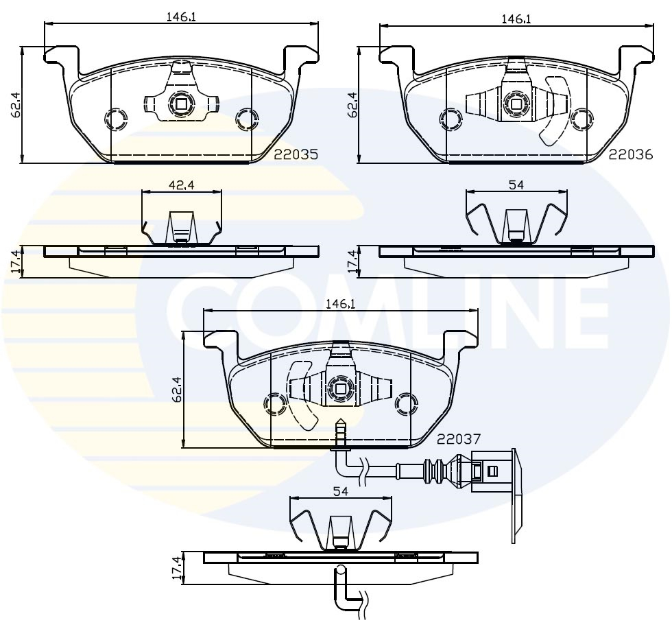 Placute frana VW GOLF VII (5G1, BQ1, BE1, BE2) 1.4 TGI CNG Benzina/Gaz metan (GNC) 110 cai COMLINE CBP12224