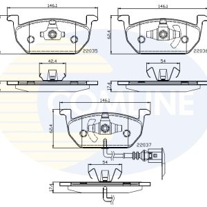 Placute frana VW GOLF VII (5G1, BQ1, BE1, BE2) 1.4 TSI benzina 122 cai COMLINE CBP12224