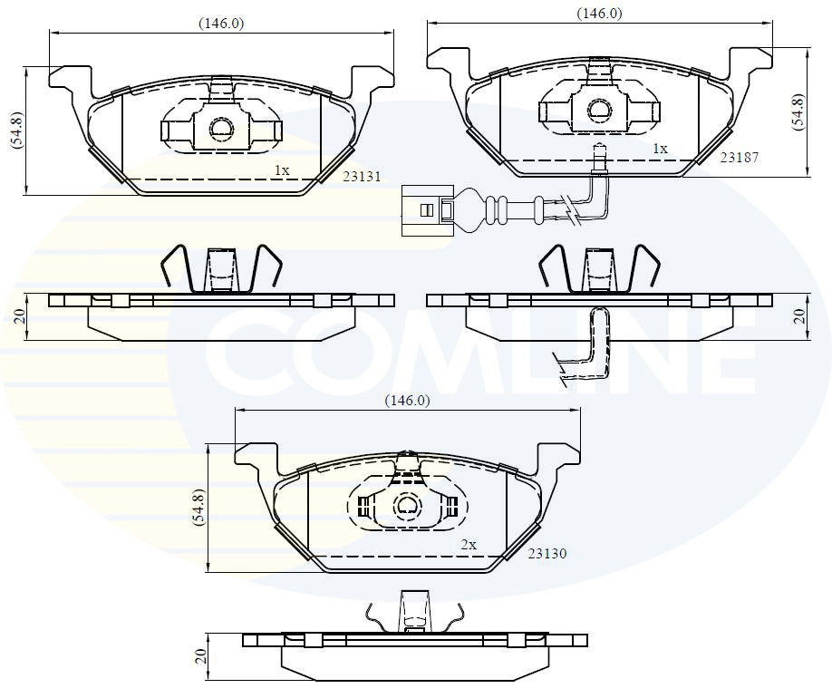 Placute frana VW GOLF VI Variant (AJ5) 1.6 MultiFuel Benzina/Etanol 102 cai COMLINE CBP1851