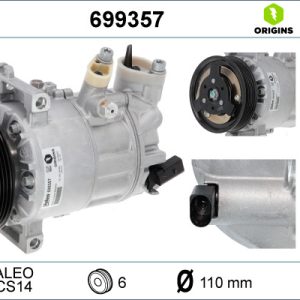 Compresor climatizare VW GOLF VI (5K1) 1.4 TSI benzina 160 cai VALEO 699357