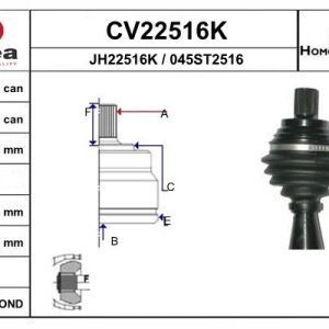 Cap planetara VW GOLF VI (5K1) 1.4 benzina 80 cai EAI CV22516K