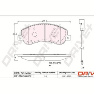 Placute frana VW AMAROK (2HA, 2HB, S1B, S6B, S7A, S7B) 2.0 BiTDI 4motion diesel 180 cai DRIVE DP1010.10.0902