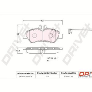 Placute frana VW CRAFTER 30-50 platou / sasiu (2F_) 2.5 TDI diesel 88 cai DRIVE DP1010.10.0906