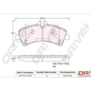 Placute frana VW CRAFTER 30-50 caroserie (2E_) 2.0 TDI diesel 136 cai DRIVE DP1010.10.0907