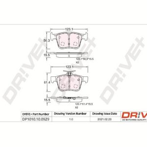 Placute frana VW GOLF SPORTSVAN VII (AM1, AN1) 1.0 TSI benzina 86 cai DRIVE DP1010.10.0929