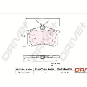 Placute frana VW GOLF VI Cabriolet (517) 2.0 R benzina 265 cai DRIVE DP1010.10.0952