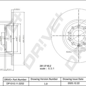 Disc frana VW GOLF VI Variant (AJ5) 2.0 TDI diesel 136 cai DRIVE DP1010.11.0252