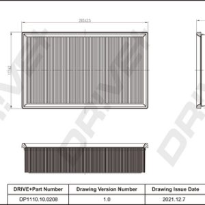 Filtru aer VW GOLF SPORTSVAN VII (AM1, AN1) 2.0 TDI diesel 110 cai DRIVE DP1110.10.0208