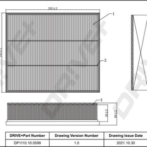 Filtru aer VW CRAFTER platou / sasiu (SZ_) 2.0 TDI RWD diesel 177 cai DRIVE DP1110.10.0599