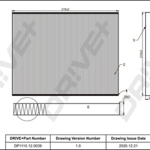 Filtru polen VW AMAROK platou / sasiu (S1B, S6B, S7B) 2.0 BiTDI diesel 180 cai DRIVE DP1110.12.0039