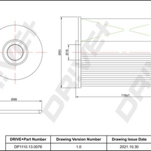 Filtru combustibil VW GOLF VI Variant (AJ5) 2.0 TDI diesel 110 cai DRIVE DP1110.13.0076