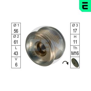 Fulie alternator VW CRAFTER 30-50 caroserie (2E_) 2.5 TDI diesel 88 cai ERA ZN5378