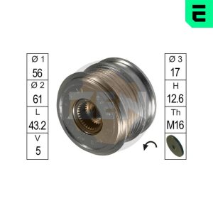 Fulie alternator VW GOLF VI (5K1) 2.0 TDI diesel 110 cai ERA ZN5505