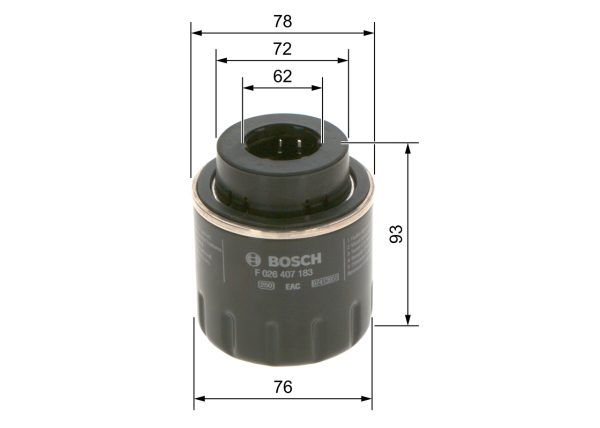 Filtru ulei VW GOLF VI (5K1) 1.4 TSI benzina 160 cai BOSCH F 026 407 183