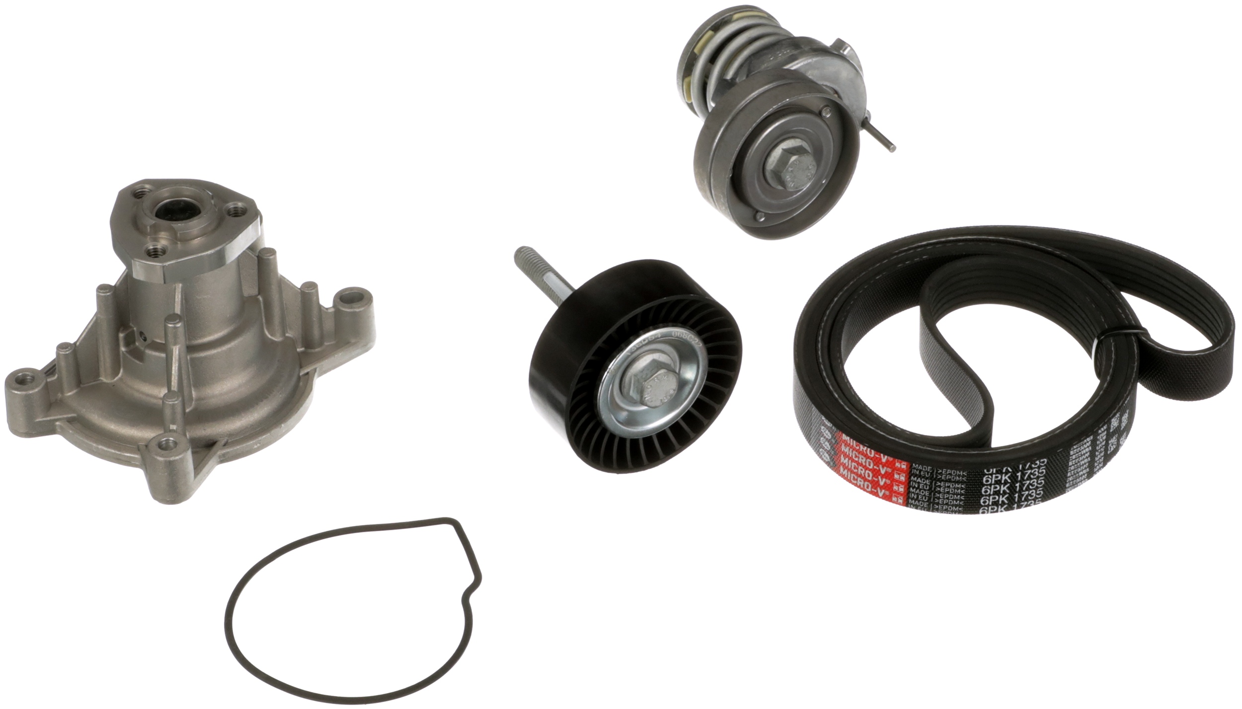 Pompa apa + Set curea transmisie cu caneluri VW GOLF VI Variant (AJ5) 1.4 TSI benzina 122 cai GATES KP76PK1735
