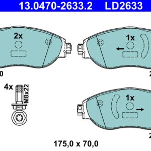 Placute frana VW ARTEON (3H7, 3H8) 1.5 TSI benzina 150 cai ATE 13.0470-2633.2