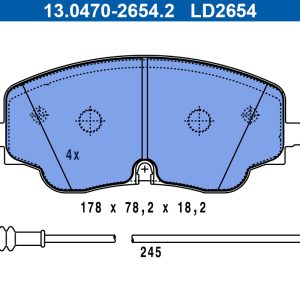 Placute frana VW GOLF ALLTRACK VIII (CG5) 2.0 TDI 4motion diesel 200 cai ATE 13.0470-2654.2
