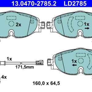 Placute frana VW GOLF VII (5G1, BQ1, BE1, BE2) 1.5 TSI benzina 150 cai ATE 13.0470-2785.2