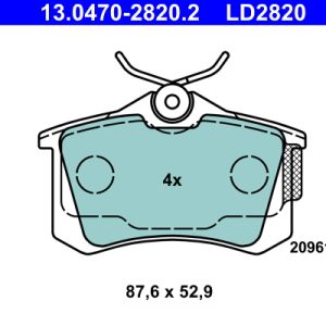 Placute frana VW GOLF VI (5K1) 1.4 benzina 80 cai ATE 13.0470-2820.2