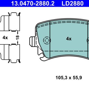 Placute frana VW GOLF VI Cabriolet (517) 2.0 TDI diesel 150 cai ATE 13.0470-2880.2