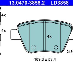 Placute frana VW GOLF VI (5K1) 2.0 TDI 4motion diesel 140 cai ATE 13.0470-3858.2