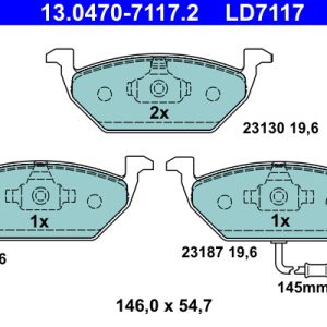 Placute frana VW GOLF VI (5K1) 2.0 TDI diesel 110 cai ATE 13.0470-7117.2