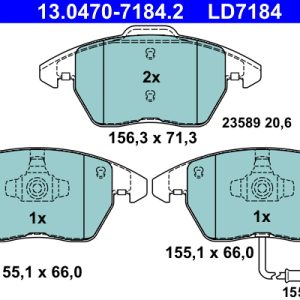 Placute frana VW GOLF VI Variant (AJ5) 1.6 TDI diesel 90 cai ATE 13.0470-7184.2