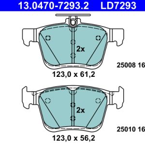 Placute frana VW GOLF VII (5G1, BQ1, BE1, BE2) 1.0 TSI benzina 86 cai ATE 13.0470-7293.2