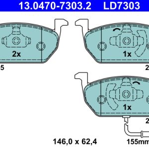 Placute frana VW GOLF VII (5G1, BQ1, BE1, BE2) 1.4 TSI benzina 140 cai ATE 13.0470-7303.2